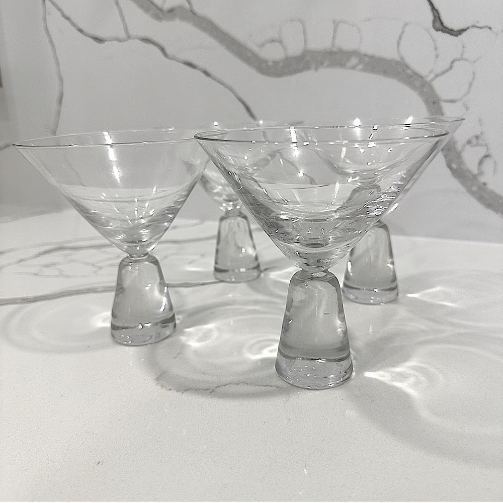 Set of 4 Glass Dessert Ice Cream Cups or Martini Glasses - Picture 4 of 6